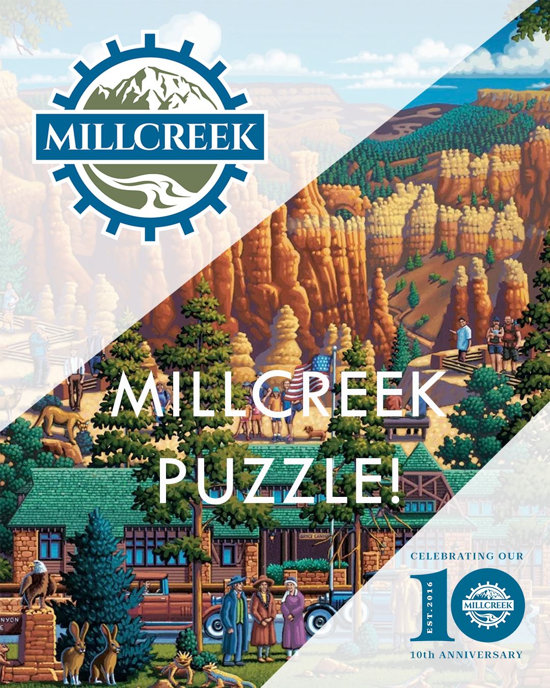graphic advertising millcreek ten year anniversary dowdle jigsaw puzzle for sale